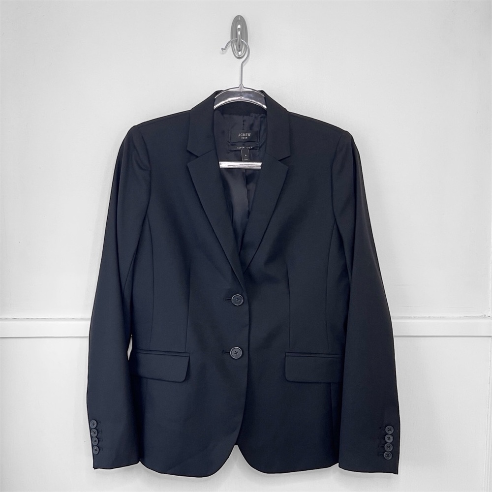 J. Crew 1035 Super 120's Wool Black Blazer Jacket - Picture 9 of 15